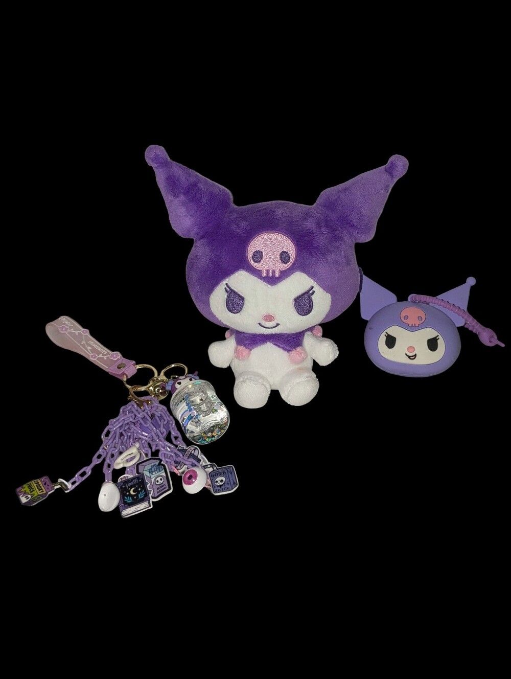 Kuromi Plush & Accessories - Purple White Character Bundle